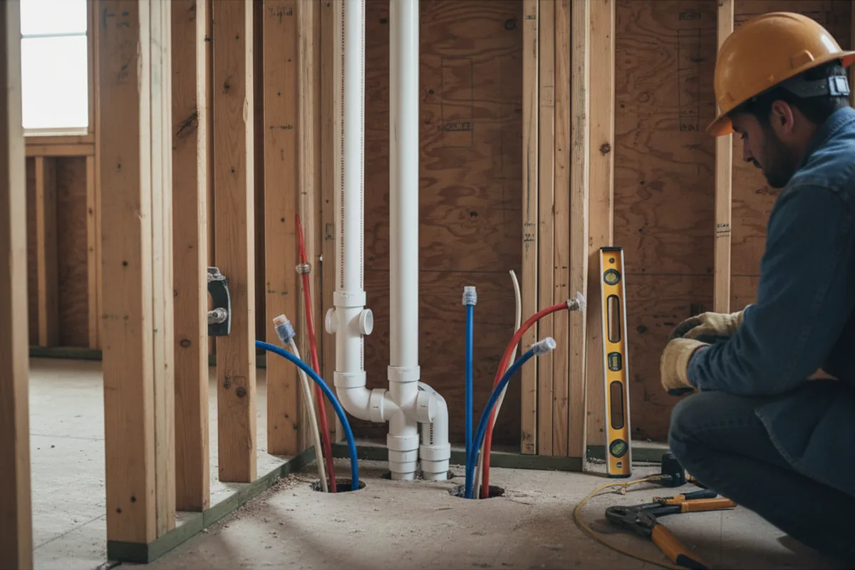 Drain and supply rough-in during Garbage Disposal Repair in Shrewsbury
